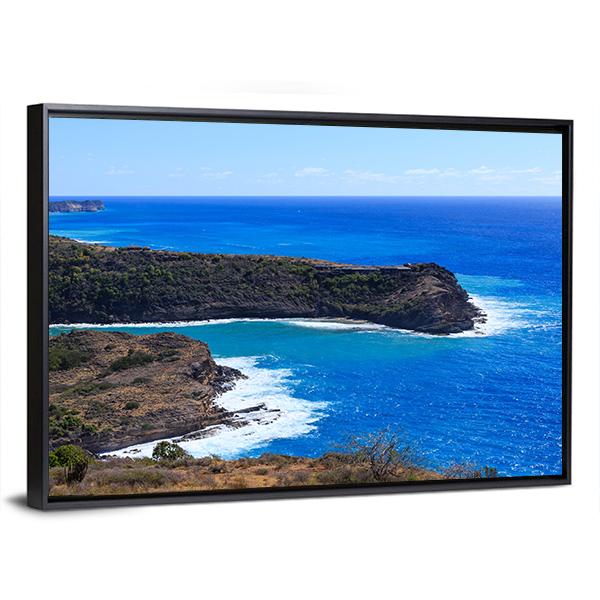 Surf Hitting Bay On Antigua Panoramic Canvas Wall Art-1 Piece-36" x 12"-Tiaracle