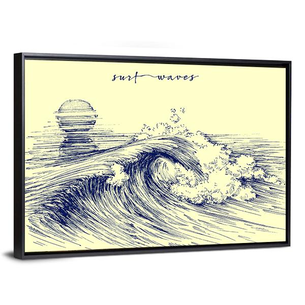 Surf Waves Sea Waves Canvas Wall Art-3 Horizontal-Gallery Wrap-25&quot; x 16&quot;-Tiaracle