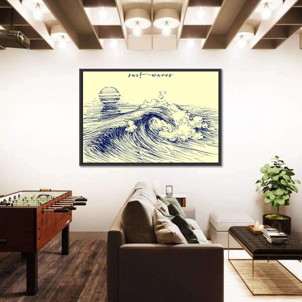 Surf Waves Sea Waves Canvas Wall Art-3 Horizontal-Gallery Wrap-25&quot; x 16&quot;-Tiaracle