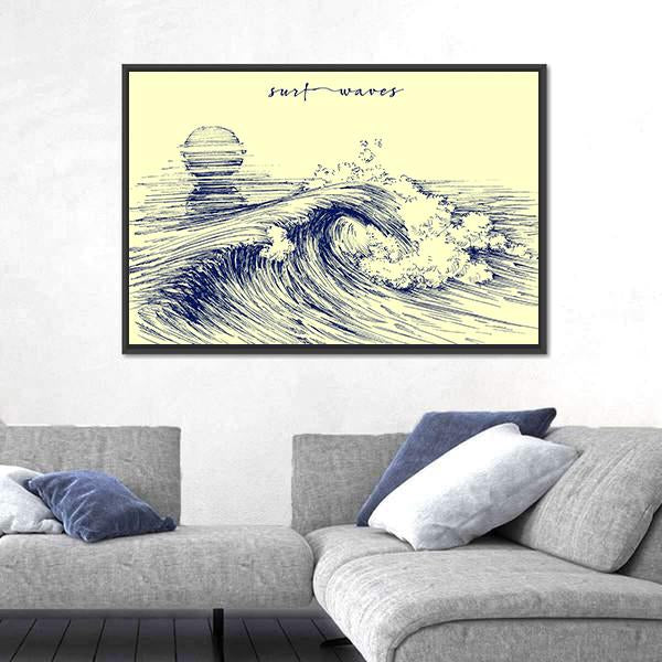 Surf Waves Sea Waves Canvas Wall Art-3 Horizontal-Gallery Wrap-25&quot; x 16&quot;-Tiaracle