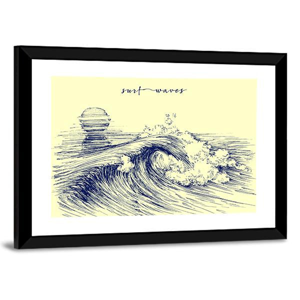 Surf Waves Sea Waves Canvas Wall Art-3 Horizontal-Gallery Wrap-25&quot; x 16&quot;-Tiaracle