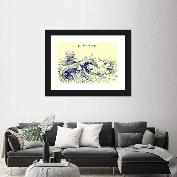 Surf Waves Sea Waves Canvas Wall Art-3 Horizontal-Gallery Wrap-25&quot; x 16&quot;-Tiaracle