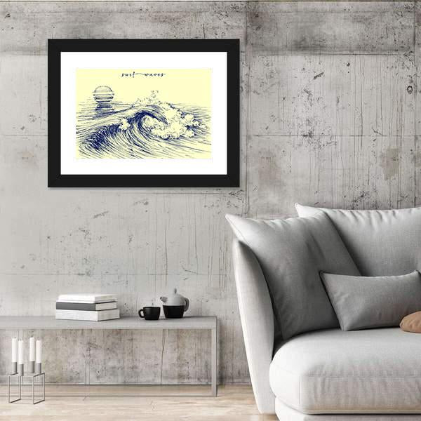Surf Waves Sea Waves Canvas Wall Art-3 Horizontal-Gallery Wrap-25&quot; x 16&quot;-Tiaracle