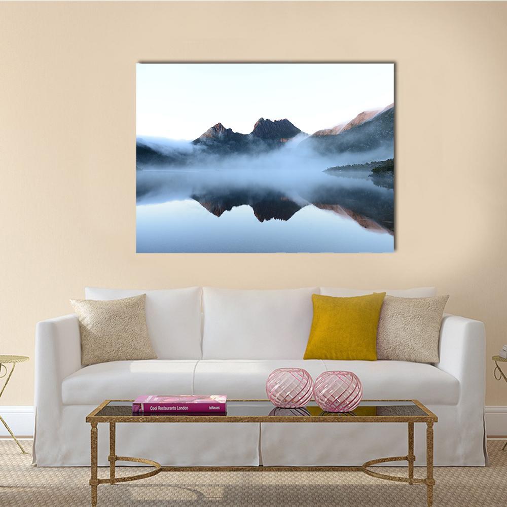Surface Of Dove Lake Canvas Wall Art-1 Piece-Gallery Wrap-48" x 32"-Tiaracle
