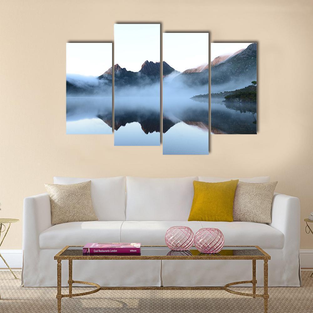 Surface Of Dove Lake Canvas Wall Art-4 Pop-Gallery Wrap-50" x 32"-Tiaracle