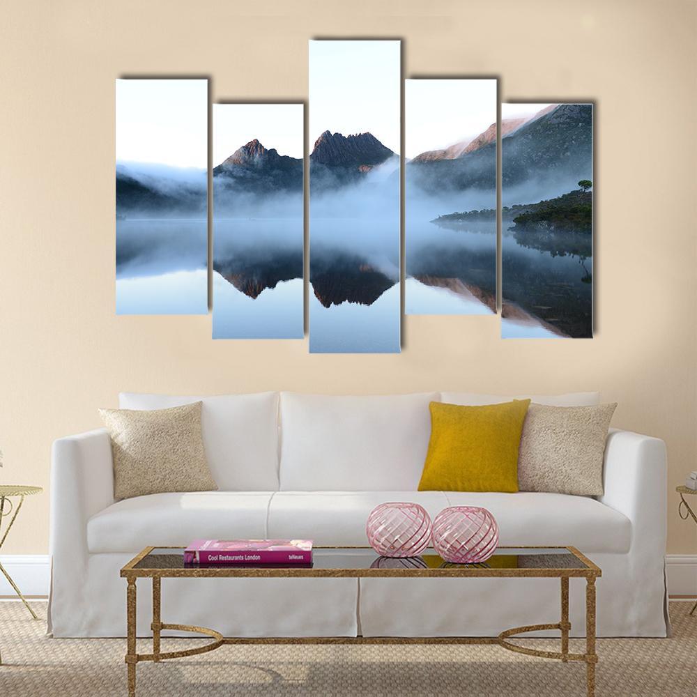 Surface Of Dove Lake Canvas Wall Art-5 Pop-Gallery Wrap-47" x 32"-Tiaracle