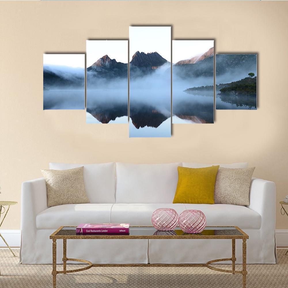Surface Of Dove Lake Canvas Wall Art-5 Star-Gallery Wrap-62" x 32"-Tiaracle