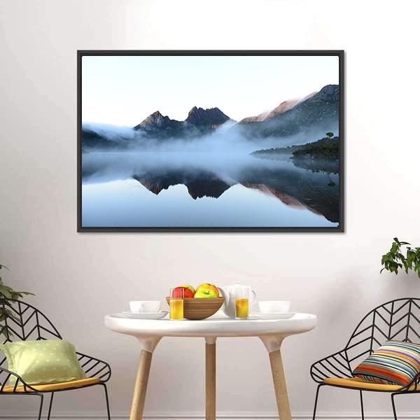 Surface Of Dove Lake Canvas Wall Art-3 Horizontal-Gallery Wrap-25" x 16"-Tiaracle