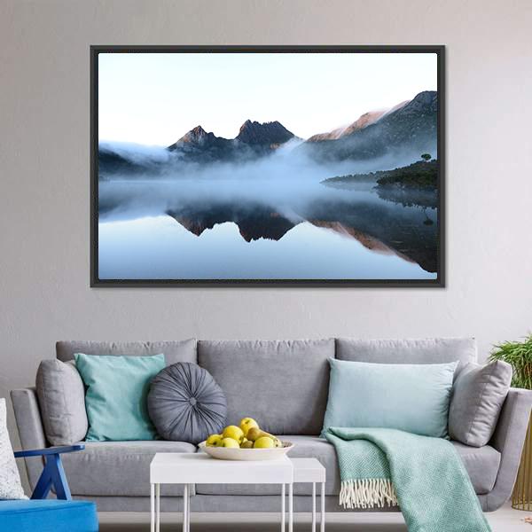 Surface Of Dove Lake Canvas Wall Art-3 Horizontal-Gallery Wrap-25" x 16"-Tiaracle