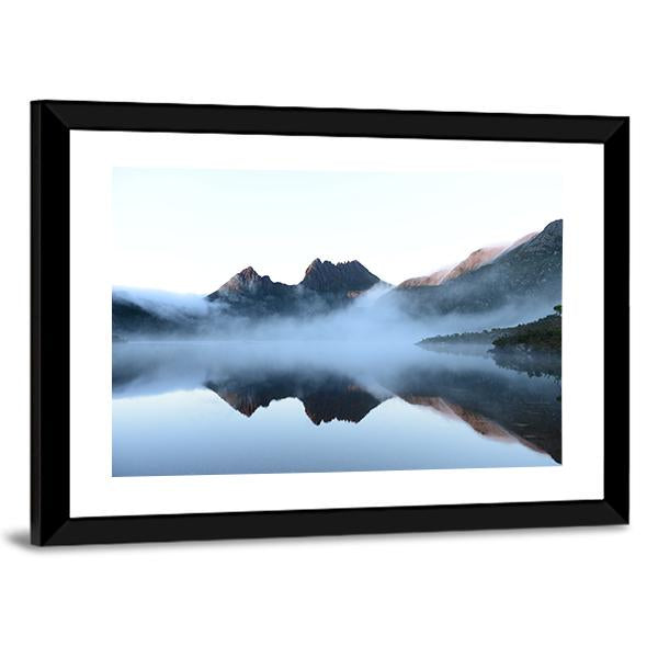 Surface Of Dove Lake Canvas Wall Art-3 Horizontal-Gallery Wrap-25" x 16"-Tiaracle