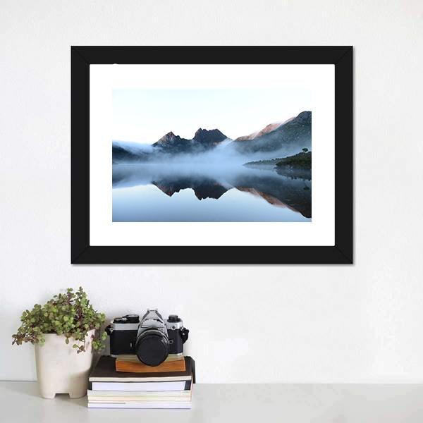 Surface Of Dove Lake Canvas Wall Art-1 Piece-Framed Print-20" x 16"-Tiaracle