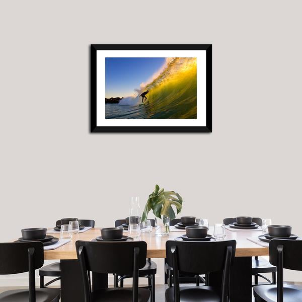 Surfer at Sunset Canvas Wall Art-3 Horizontal-Gallery Wrap-25&quot; x 16&quot;-Tiaracle