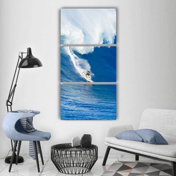 Extreme Surfer Riding Vertical Canvas Wall Art-3 Vertical-Gallery Wrap-12" x 25"-Tiaracle