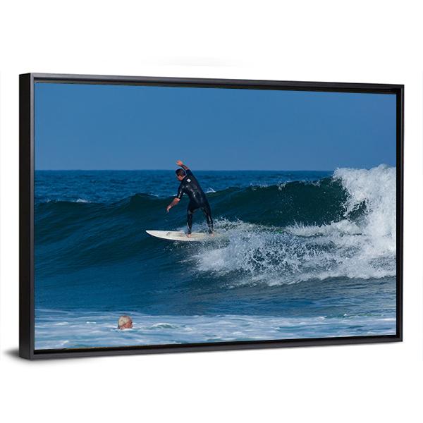 Surfers Enjoy The surfing Canvas Wall Art-3 Horizontal-Gallery Wrap-25&quot; x 16&quot;-Tiaracle