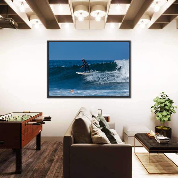 Surfers Enjoy The surfing Canvas Wall Art-3 Horizontal-Gallery Wrap-25&quot; x 16&quot;-Tiaracle