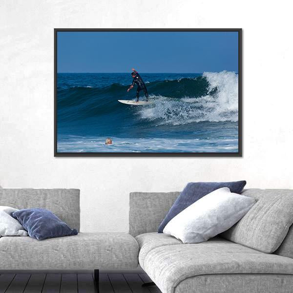 Surfers Enjoy The surfing Canvas Wall Art-3 Horizontal-Gallery Wrap-25&quot; x 16&quot;-Tiaracle