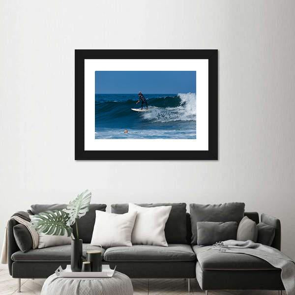 Surfers Enjoy The surfing Canvas Wall Art-3 Horizontal-Gallery Wrap-25&quot; x 16&quot;-Tiaracle
