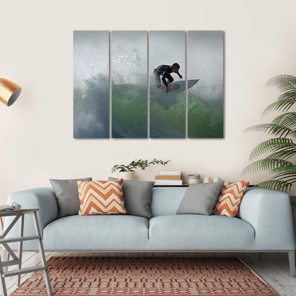 Surfing Floater Canvas Wall Art-4 Horizontal-Gallery Wrap-34" x 24"-Tiaracle