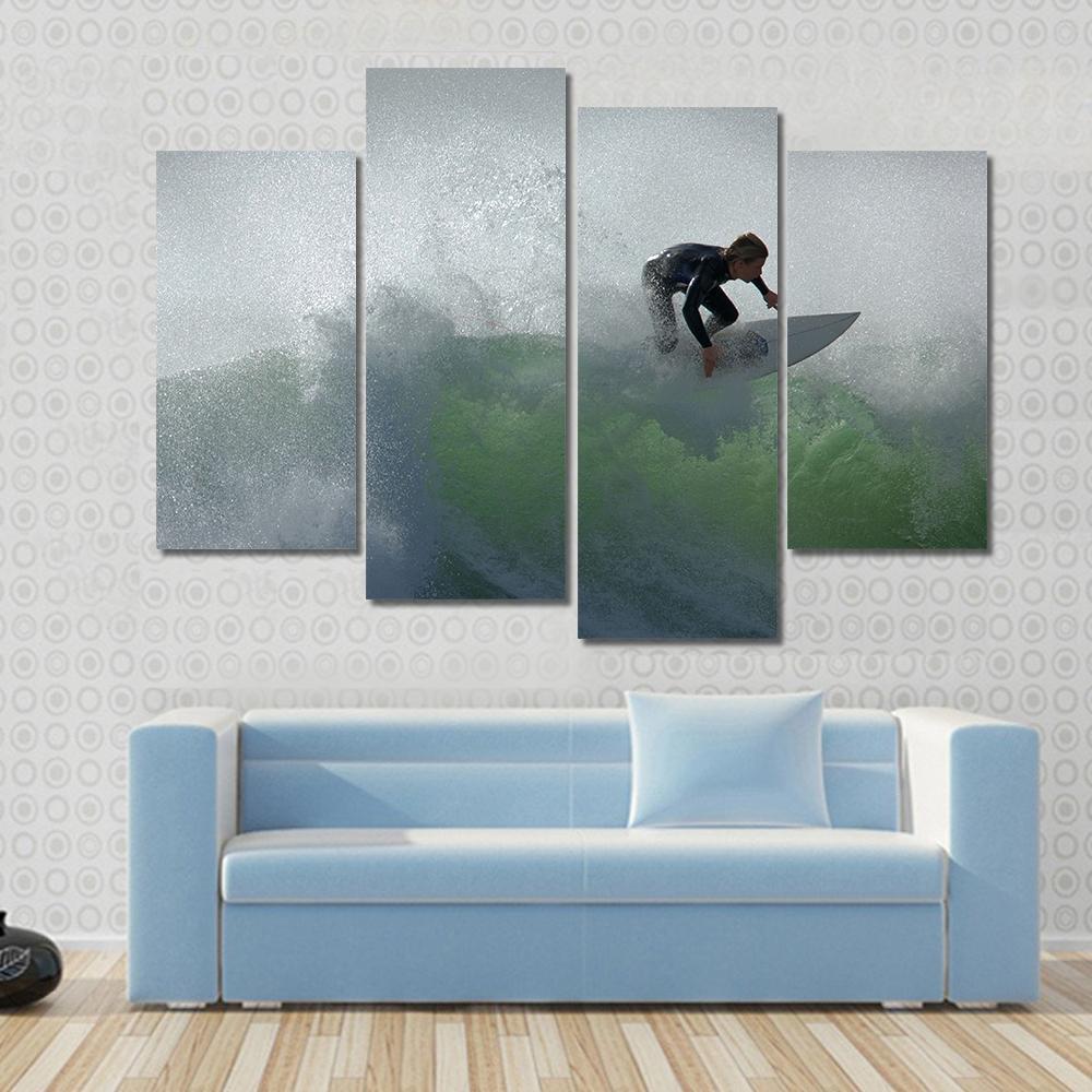 Surfing Floater Canvas Wall Art-1 Piece-Gallery Wrap-48" x 32"-Tiaracle