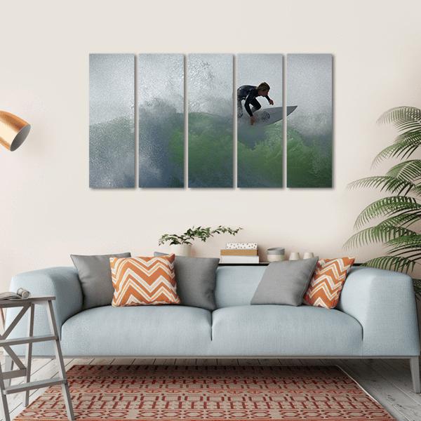 Surfing Floater Canvas Wall Art-5 Horizontal-Gallery Wrap-22" x 12"-Tiaracle