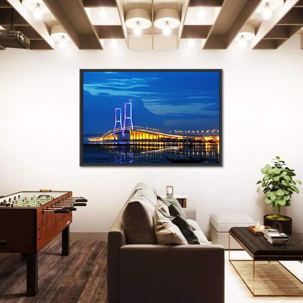 Surmadu Bridge Canvas Wall Art-3 Horizontal-Gallery Wrap-25" x 16"-Tiaracle