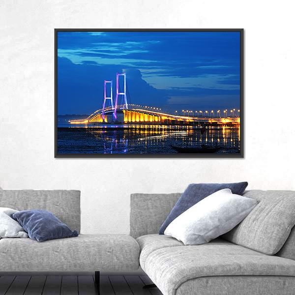 Surmadu Bridge Canvas Wall Art-3 Horizontal-Gallery Wrap-25" x 16"-Tiaracle