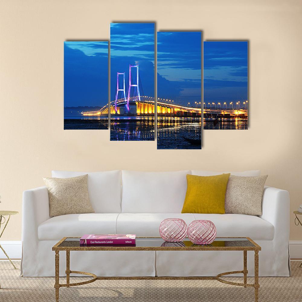 Surmadu Bridge Canvas Wall Art-4 Pop-Gallery Wrap-50" x 32"-Tiaracle
