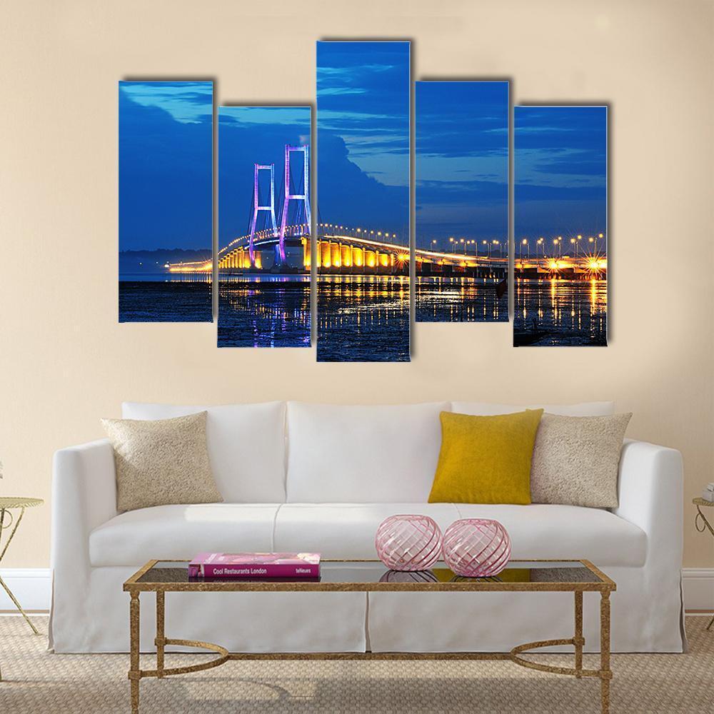 Surmadu Bridge Canvas Wall Art-5 Pop-Gallery Wrap-47" x 32"-Tiaracle