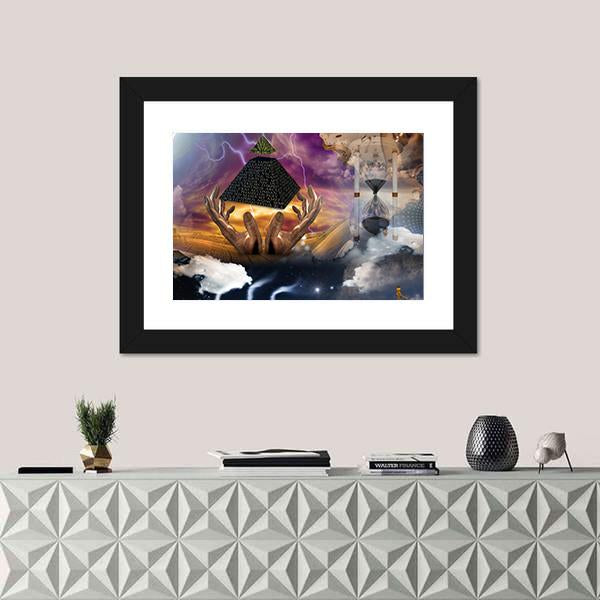 Surreal Composition Canvas Wall Art-1 Piece-Framed Print-20" x 16"-Tiaracle