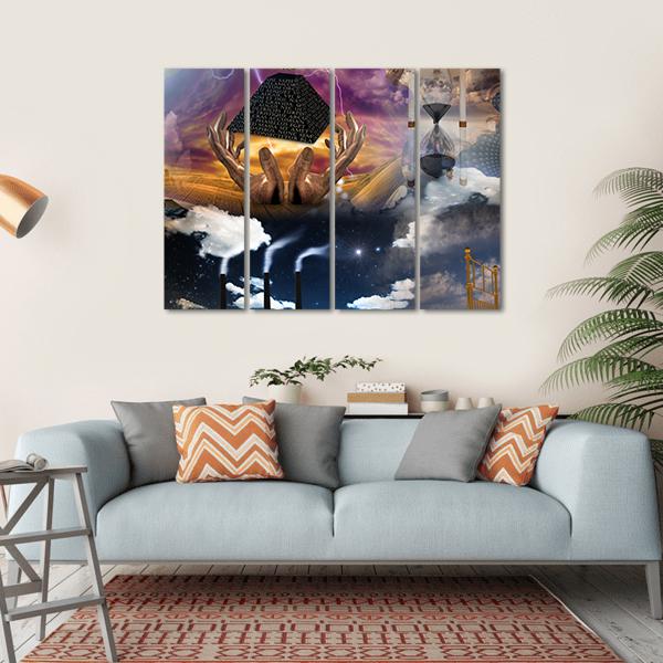 Surreal Composition Canvas Wall Art-4 Horizontal-Gallery Wrap-34" x 24"-Tiaracle