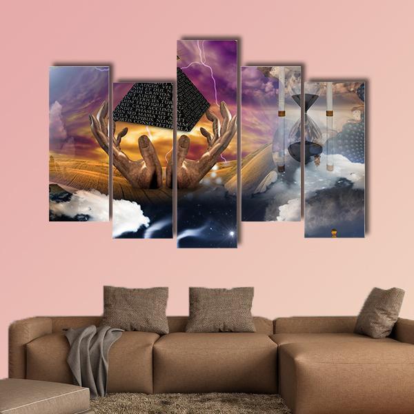 Surreal Composition Canvas Wall Art-5 Pop-Gallery Wrap-47" x 32"-Tiaracle