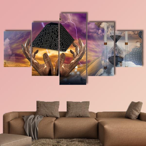 Surreal Composition Canvas Wall Art-5 Star-Gallery Wrap-62" x 32"-Tiaracle