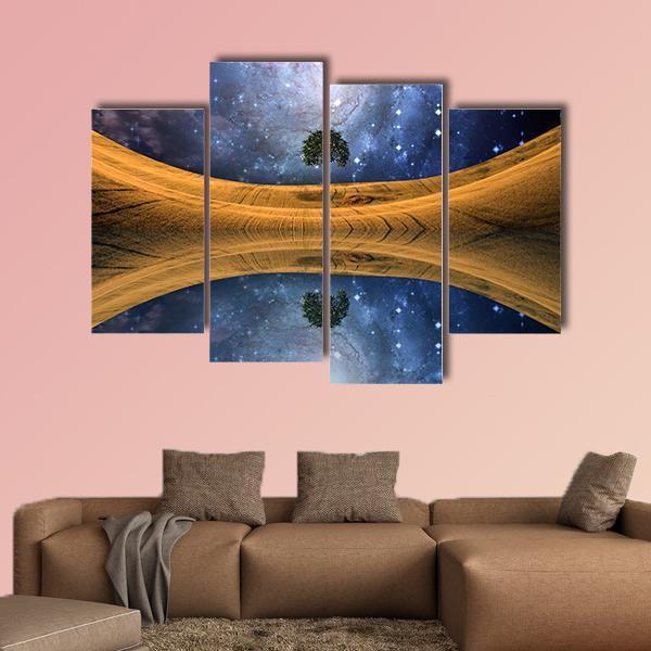 Surreal Lake Scape Canvas Wall Art-4 Pop-Gallery Wrap-50" x 32"-Tiaracle