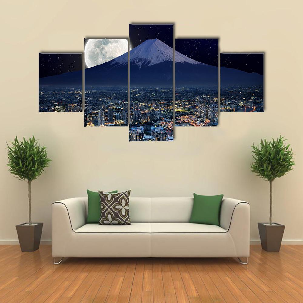 Surreal View Of Yokohama City Canvas Wall Art-1 Piece-Gallery Wrap-48" x 32"-Tiaracle