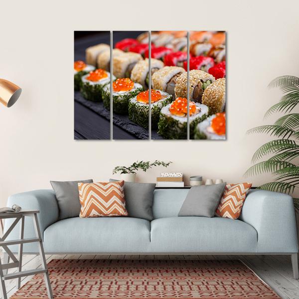 Sushi Restaurant Japan Canvas Wall Art-4 Horizontal-Gallery Wrap-34" x 24"-Tiaracle
