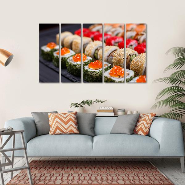 Sushi Restaurant Japan Canvas Wall Art-5 Horizontal-Gallery Wrap-22" x 12"-Tiaracle