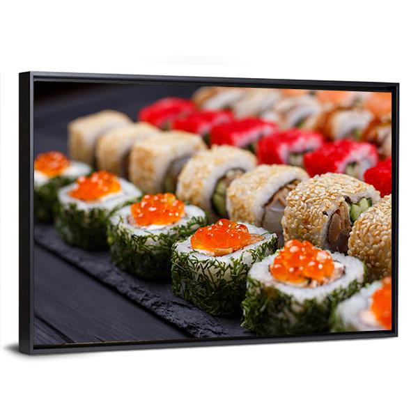 Sushi Restaurant Japan Canvas Wall Art-3 Horizontal-Gallery Wrap-25&quot; x 16&quot;-Tiaracle