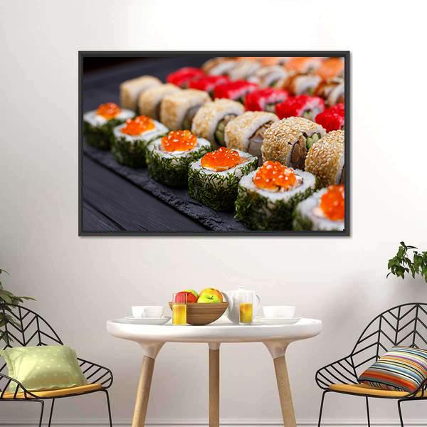 Sushi Restaurant Japan Canvas Wall Art-3 Horizontal-Gallery Wrap-25&quot; x 16&quot;-Tiaracle