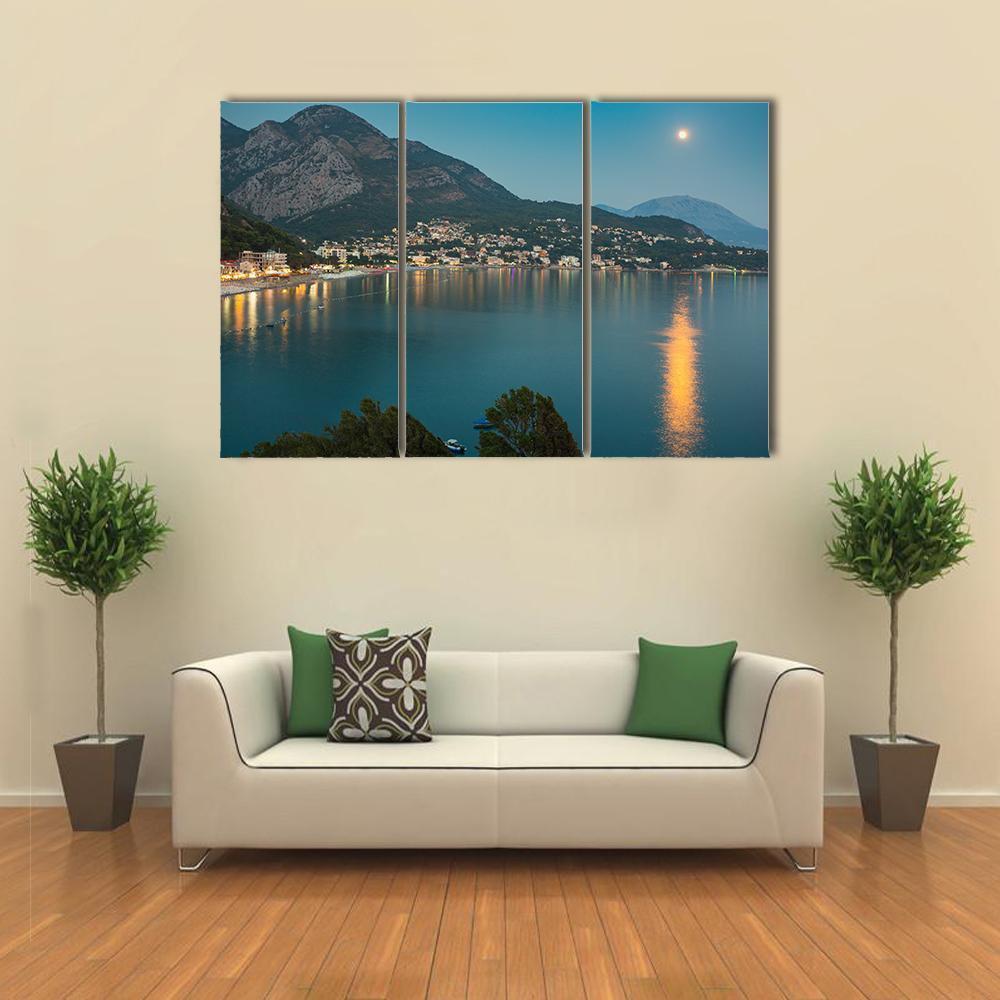 Sutomore Night View From The Mountain Canvas Wall Art-4 Pop-Gallery Wrap-50" x 32"-Tiaracle