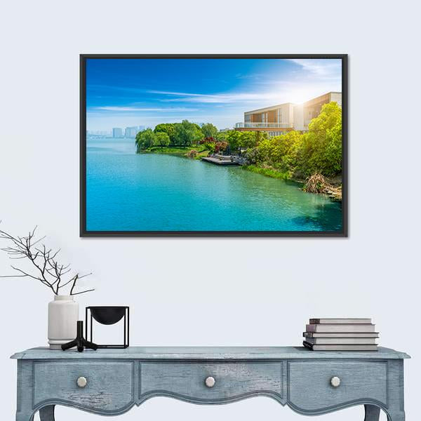 Suzhou Jinji Lake Canvas Wall Art-1 Piece-Floating Frame-24" x 16"-Tiaracle