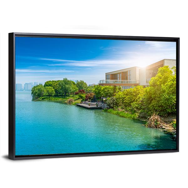 Suzhou Jinji Lake Canvas Wall Art-3 Horizontal-Gallery Wrap-25" x 16"-Tiaracle