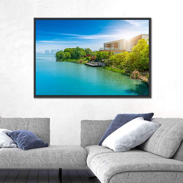 Suzhou Jinji Lake Canvas Wall Art-3 Horizontal-Gallery Wrap-25" x 16"-Tiaracle