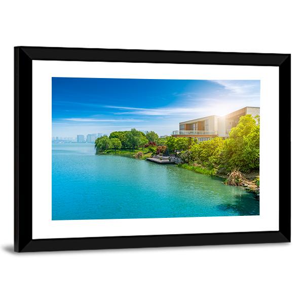 Suzhou Jinji Lake Canvas Wall Art-3 Horizontal-Gallery Wrap-25" x 16"-Tiaracle