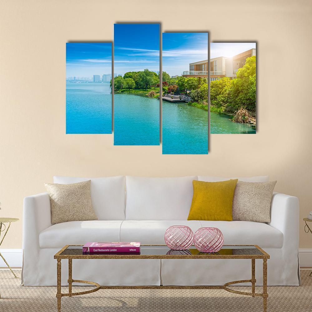 Suzhou Jinji Lake Canvas Wall Art-4 Pop-Gallery Wrap-50" x 32"-Tiaracle