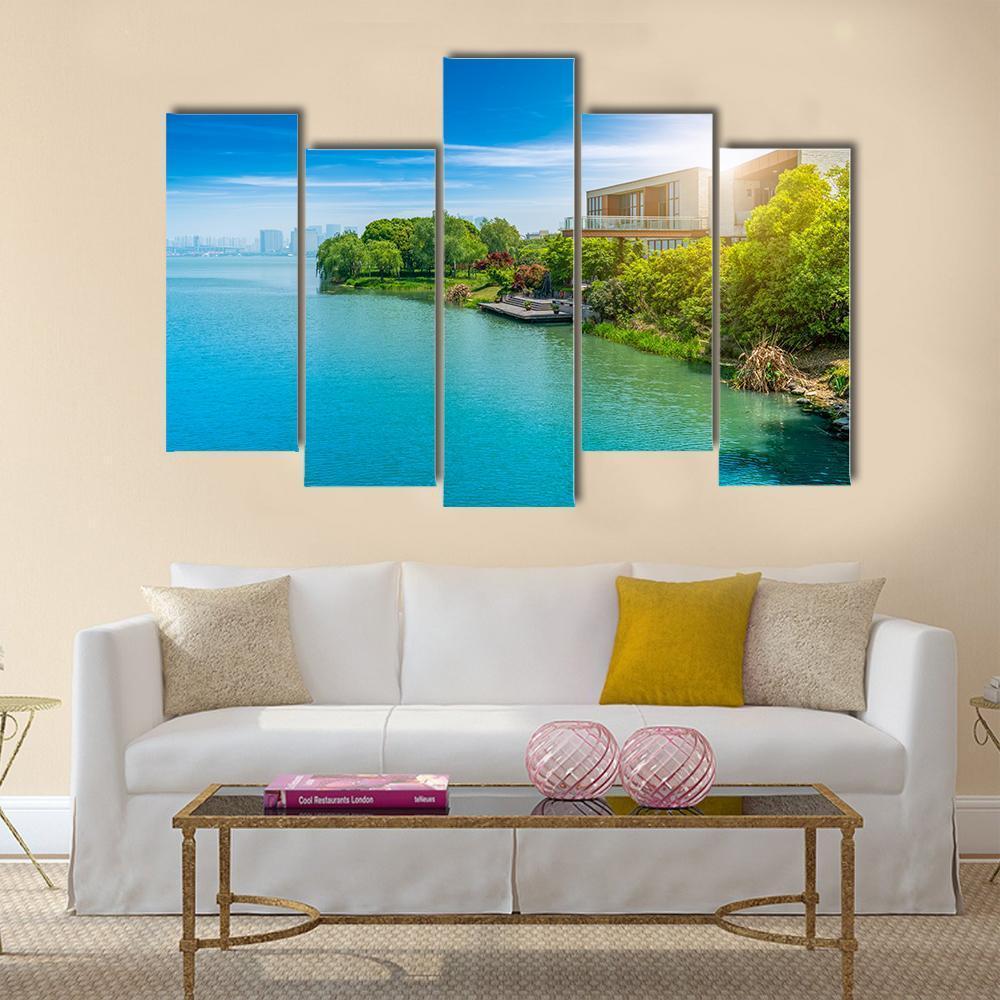 Suzhou Jinji Lake Canvas Wall Art-5 Pop-Gallery Wrap-47" x 32"-Tiaracle