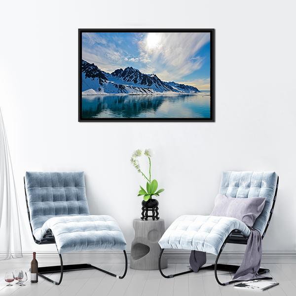 Svalbarden Islands fjords Canvas Wall Art-1 Piece-Floating Frame-24" x 16"-Tiaracle