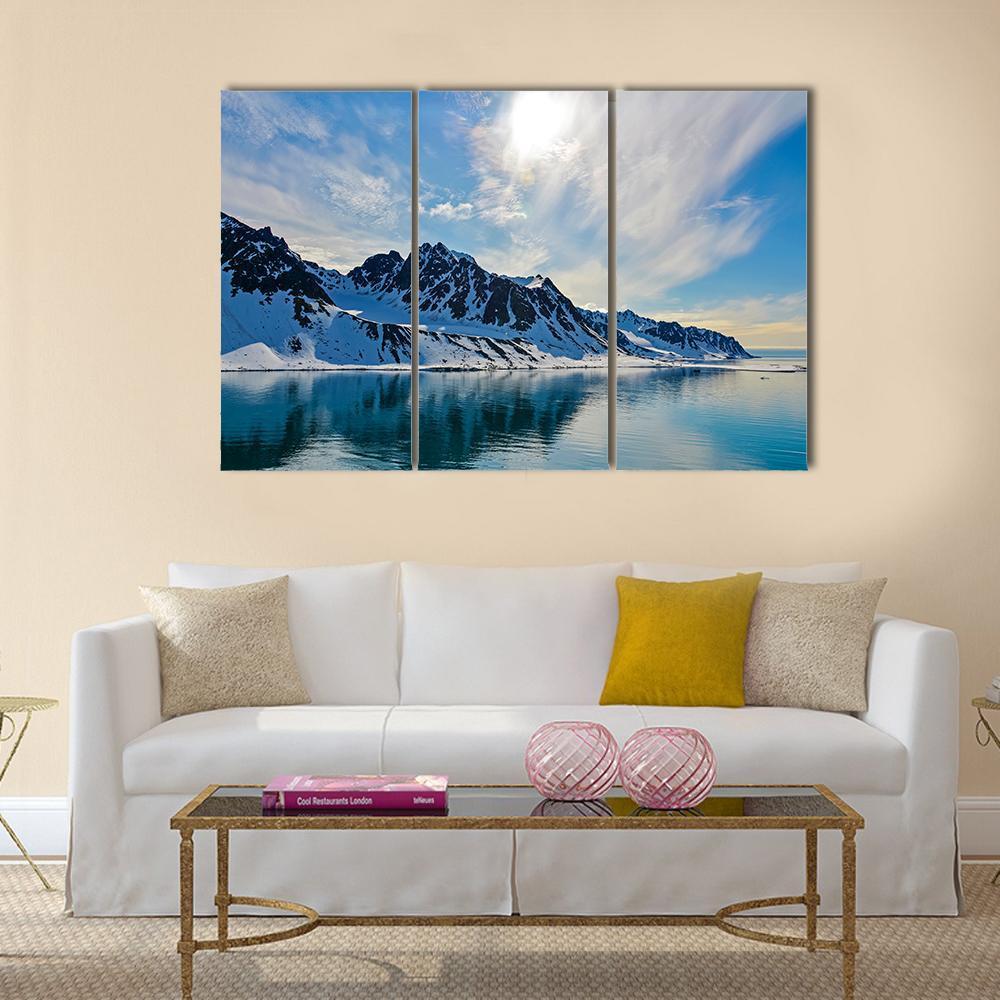 Svalbarden Islands fjords Canvas Wall Art-3 Horizontal-Gallery Wrap-37" x 24"-Tiaracle