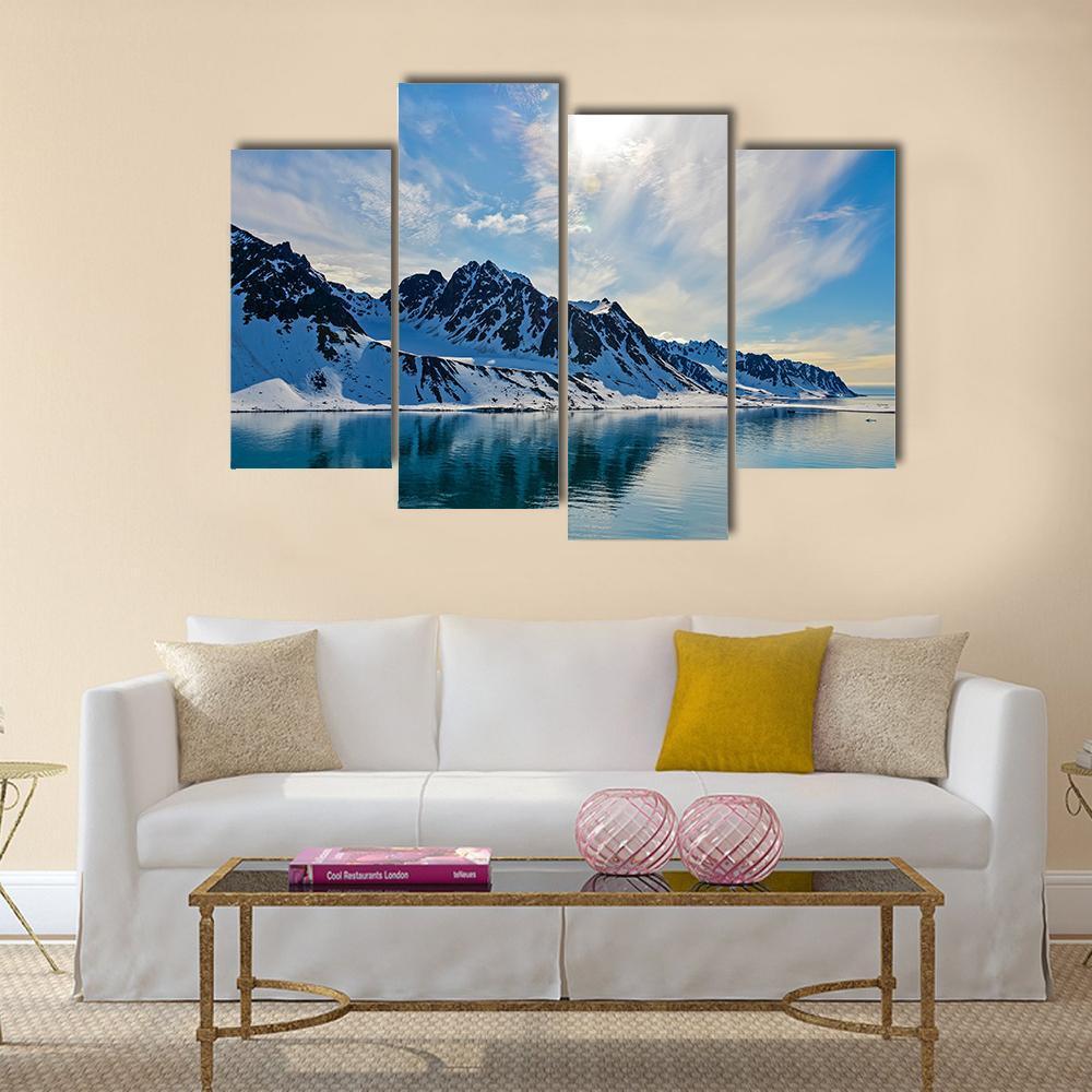 Svalbarden Islands fjords Canvas Wall Art-4 Pop-Gallery Wrap-50" x 32"-Tiaracle