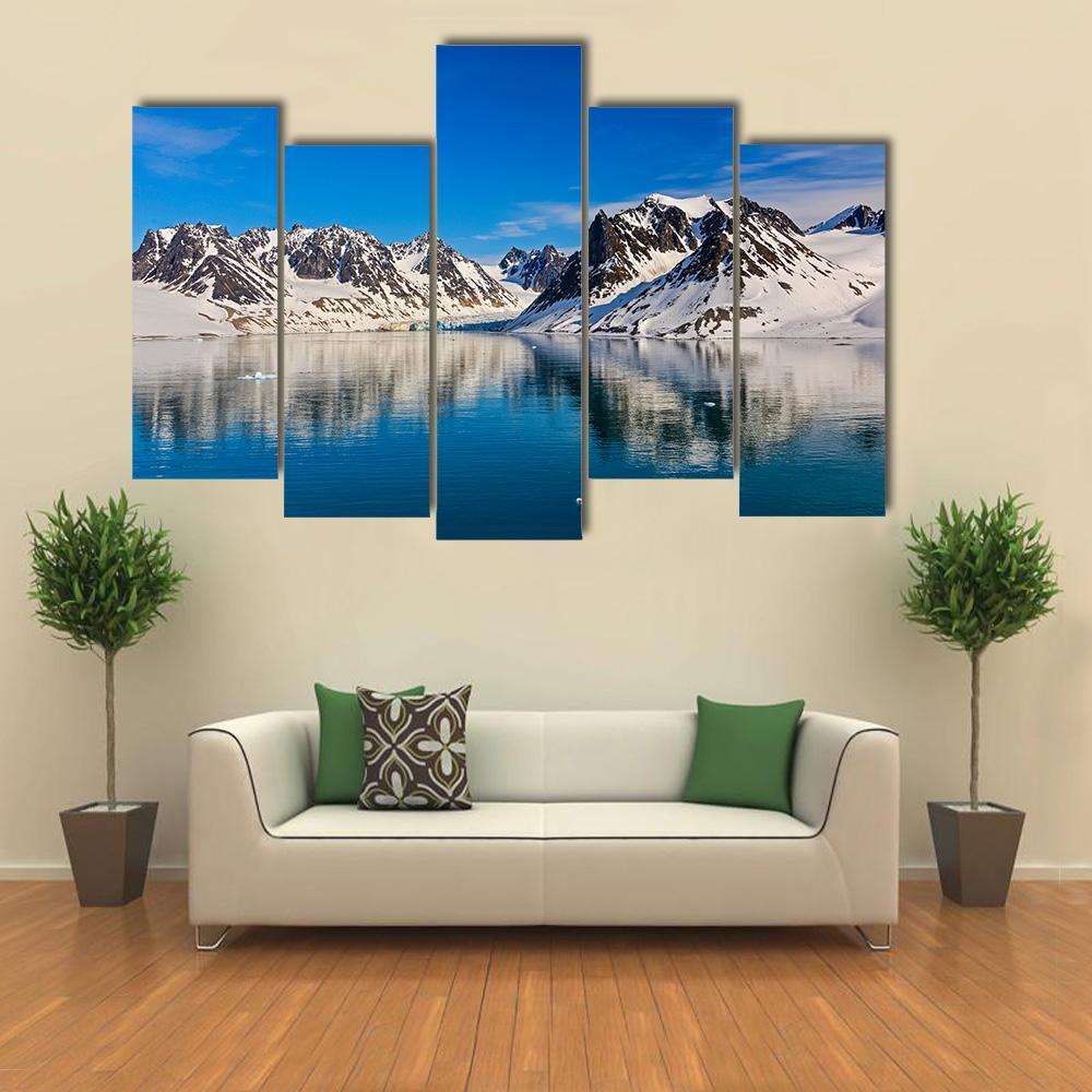 Svalbarden Islands Fjords Canvas Wall Art-5 Pop-Gallery Wrap-47" x 32"-Tiaracle