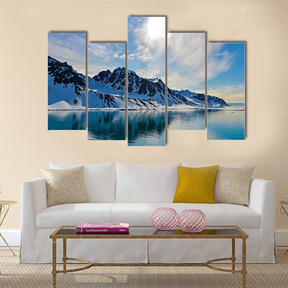Svalbarden Islands fjords Canvas Wall Art-5 Pop-Gallery Wrap-47" x 32"-Tiaracle